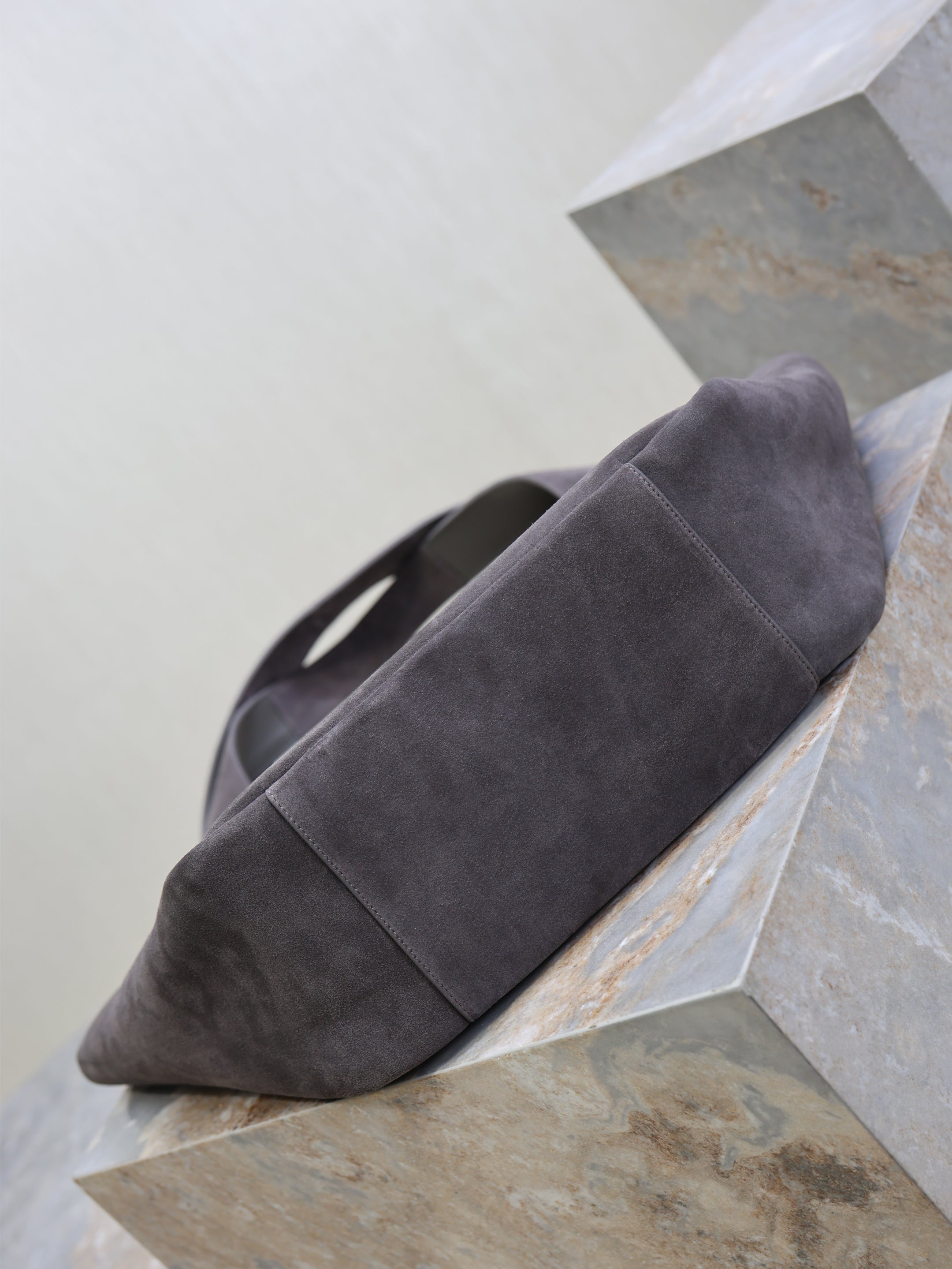 YSL 25S LE 5 À 7 BEA 50 IN DARK GRAY SUEDE GOLD HARDWRE