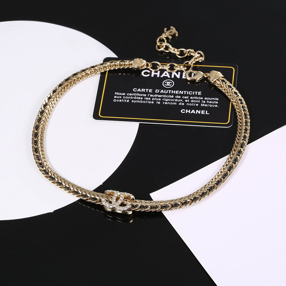 18K  Chanel Strass Chain Choker Necklace