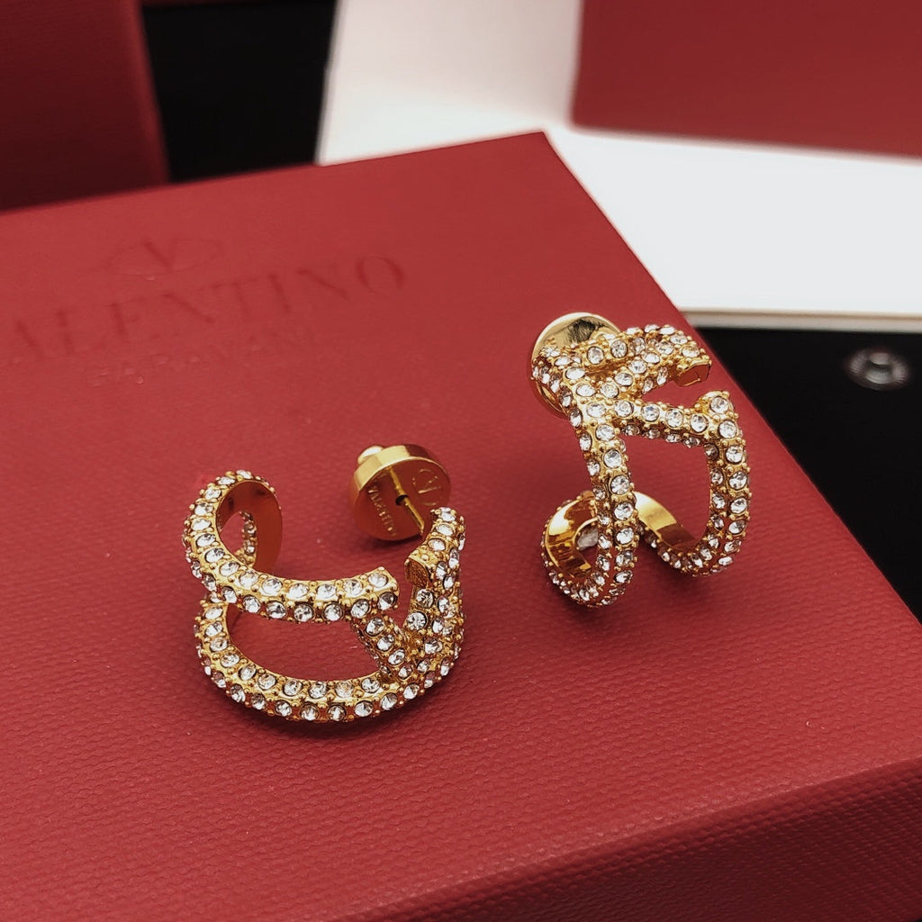 18K Valentino Diamonds Open Earrings