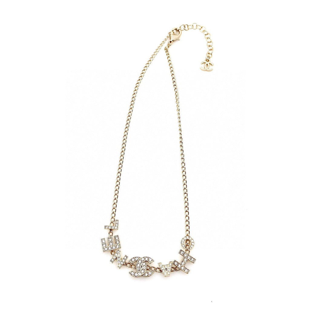 18K  Chanel Script Diamonds Necklace