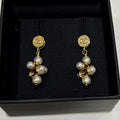 18K  Chanel Grape Pearl Gold Earrings