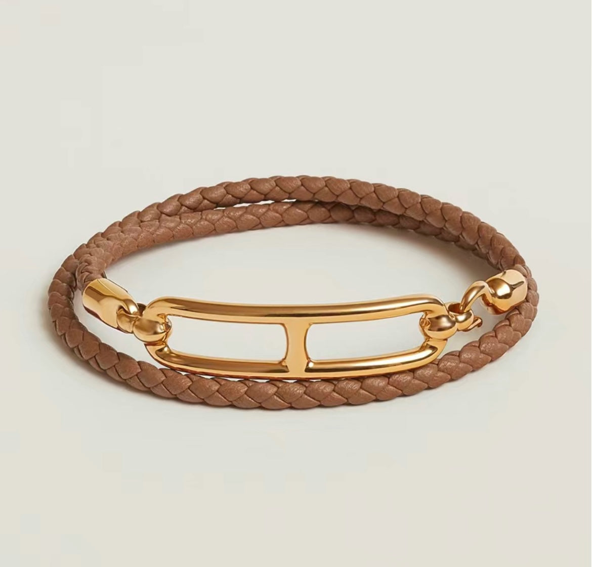 18K Roulis Double Tour Brown Hermes Bracelet