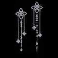18K Louis Vuitton Diamond Flowers Long Earrings