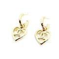18K  Chanel Heart Pendant Earrings