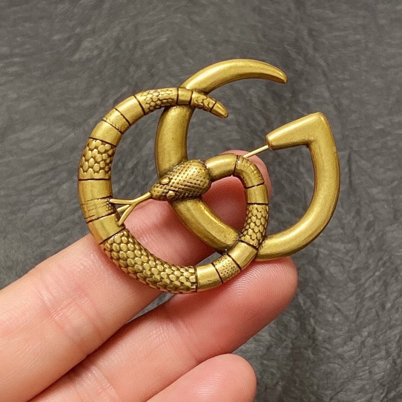 18K Double Gucci Snake Brooch