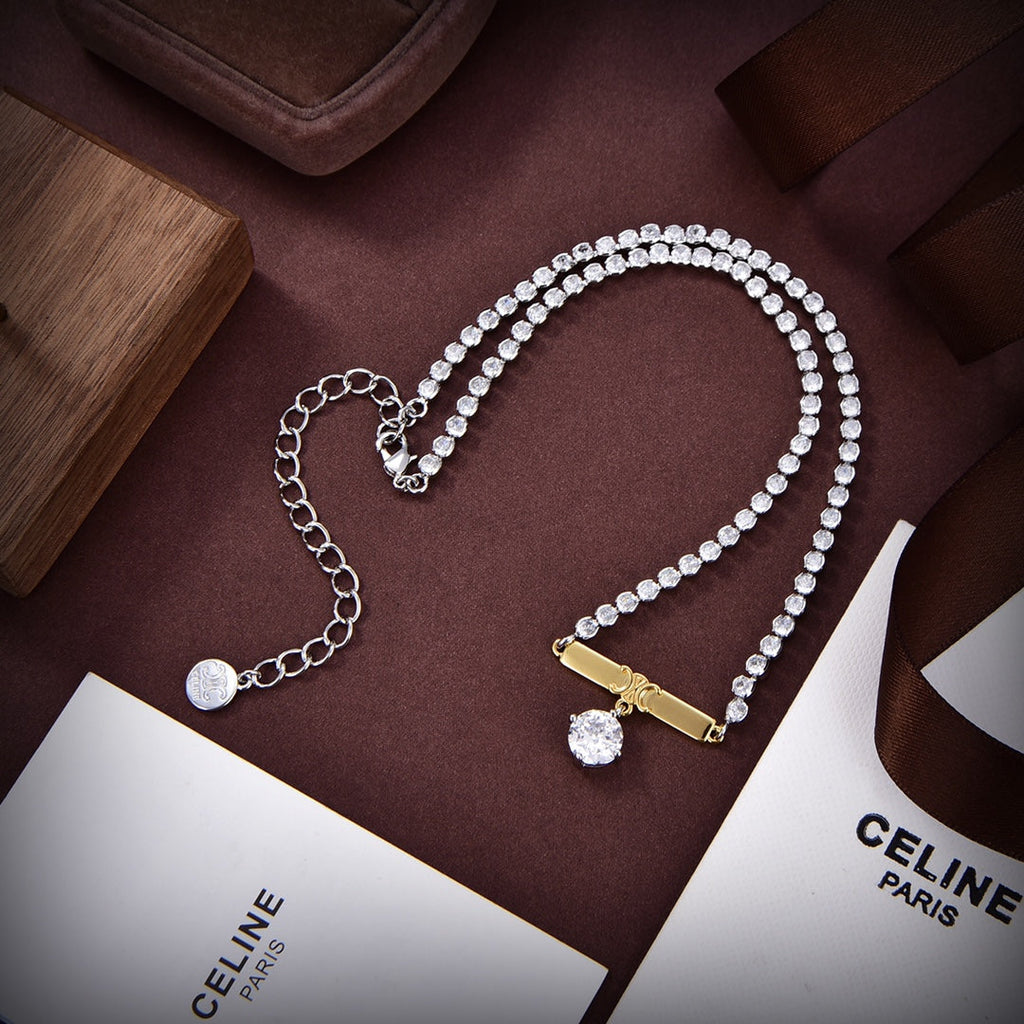 18K Celine Celine Line Diamonds Necklace