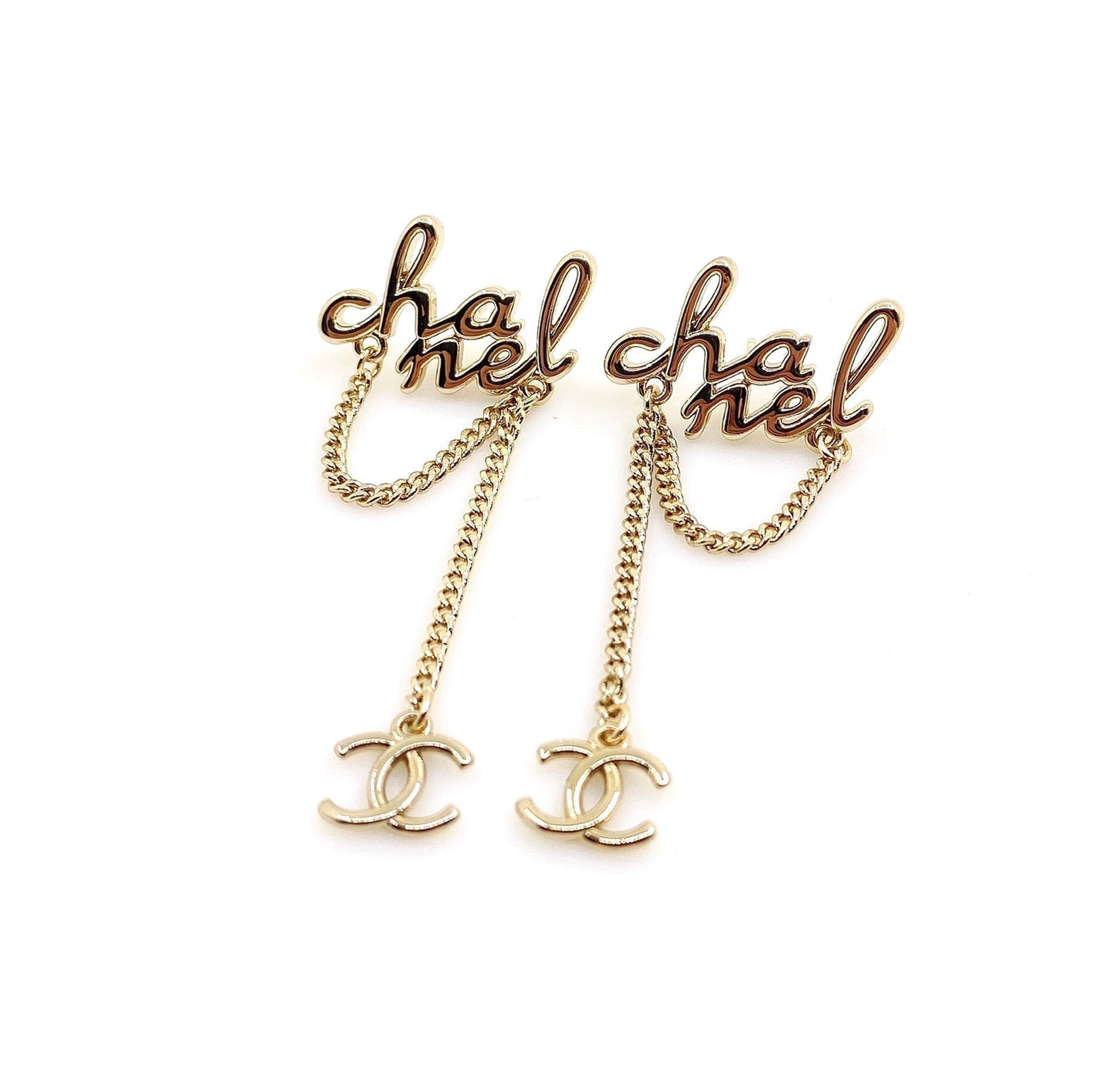 18K  Chanel Letter Earrings