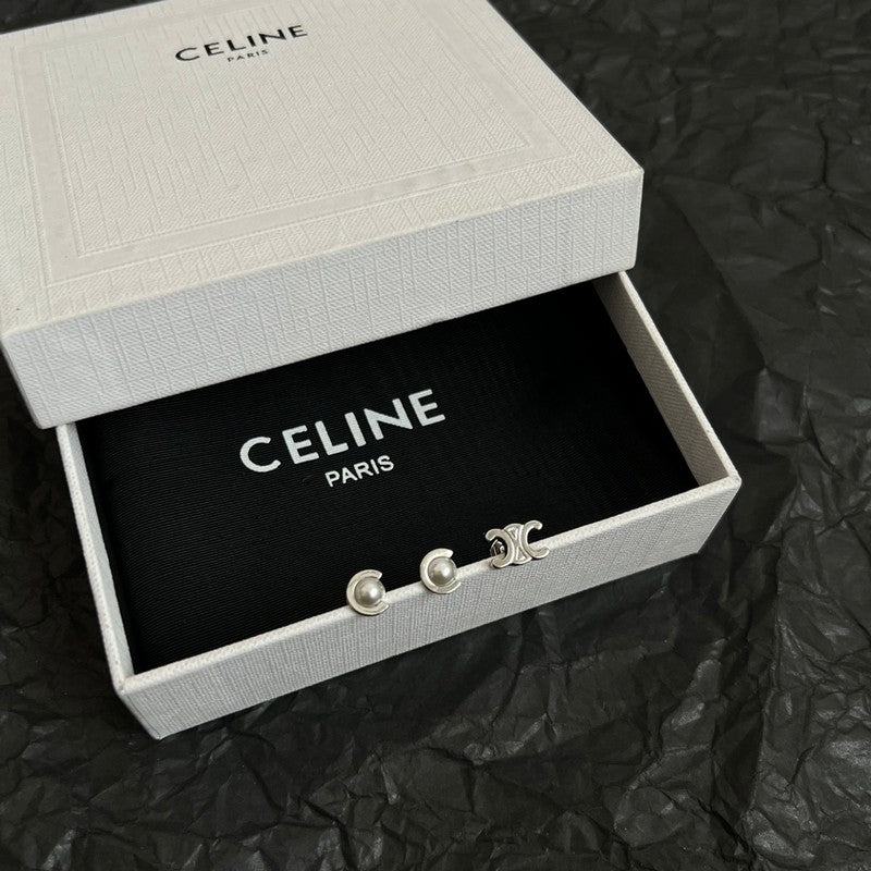 18K Celine Pearl Gold Earrings