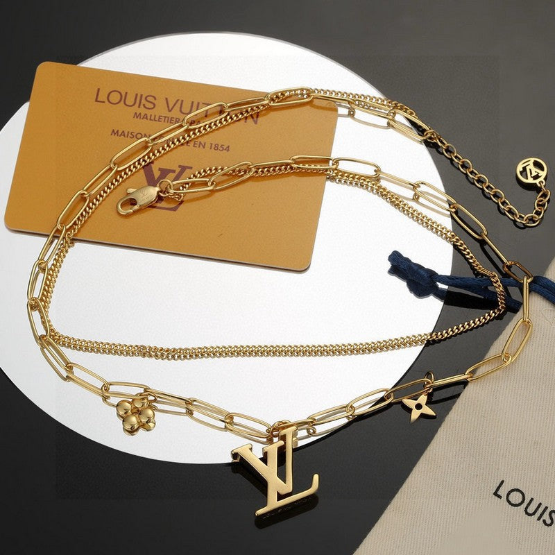 18K Louis Vuitton Pink Crystal Necklace