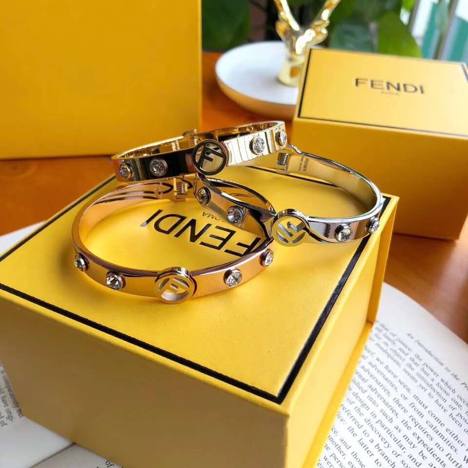 18K Fendi Is Crystals Bracelet