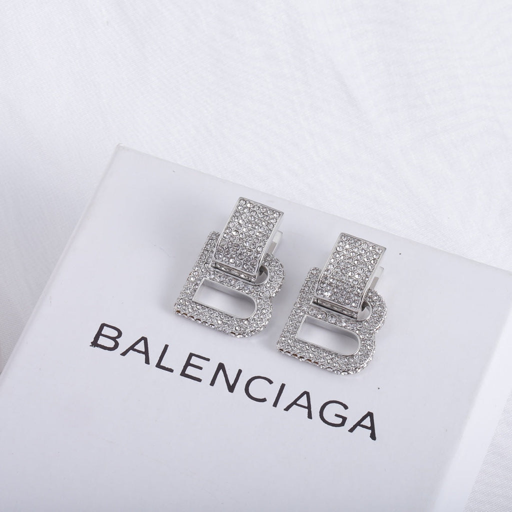 18K Balenciaga Hourglass Diamond Earrings