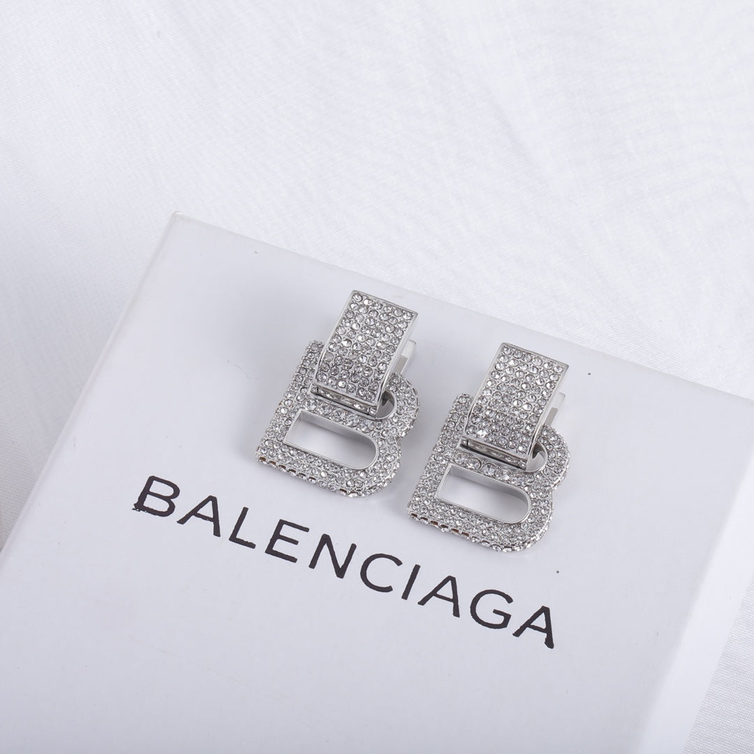 18K Balenciaga Hourglass Diamond Earrings