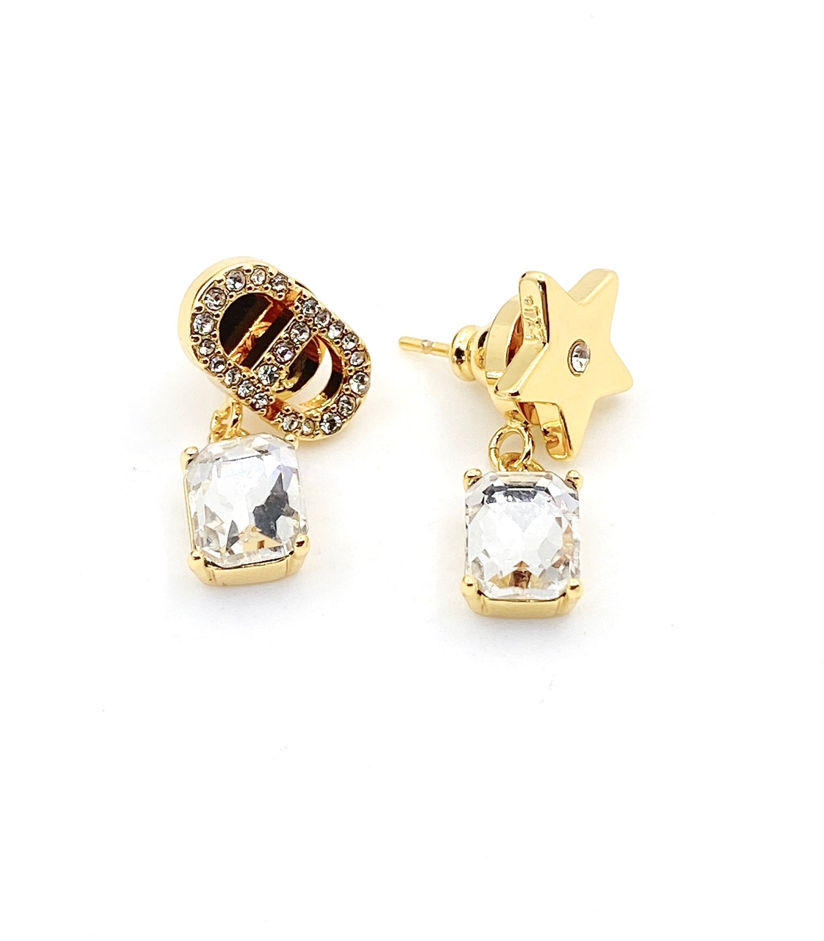 18K Dior Star Crystals Earrings