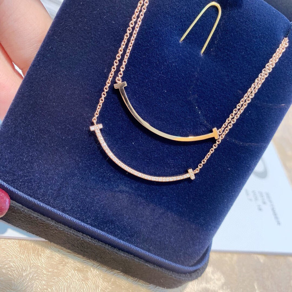 18K Tiffany Medium Diamond Pendant Necklace