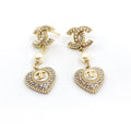 18K  Chanel Heart Drop Earrings