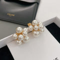 18K Celine Pearls Gold Earrings