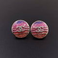 18K  Chanel Pink Crystals Earrings