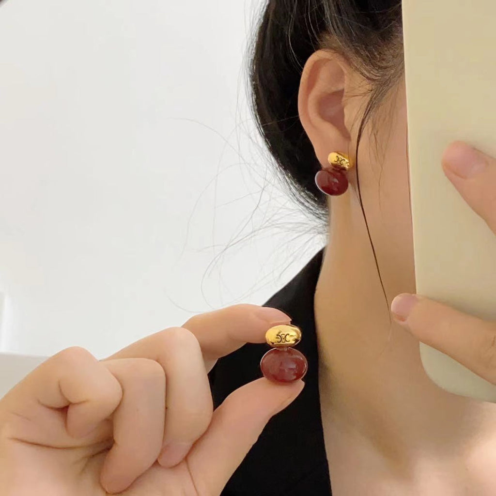 18K Celine Red Earrings