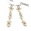 18K  Chanel Pearl Heart Earrings