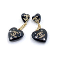 18K  Chanel Heart Pendant Earrings