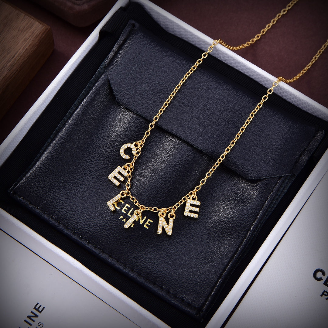 18K Celine Paris Strass Crystals Necklace