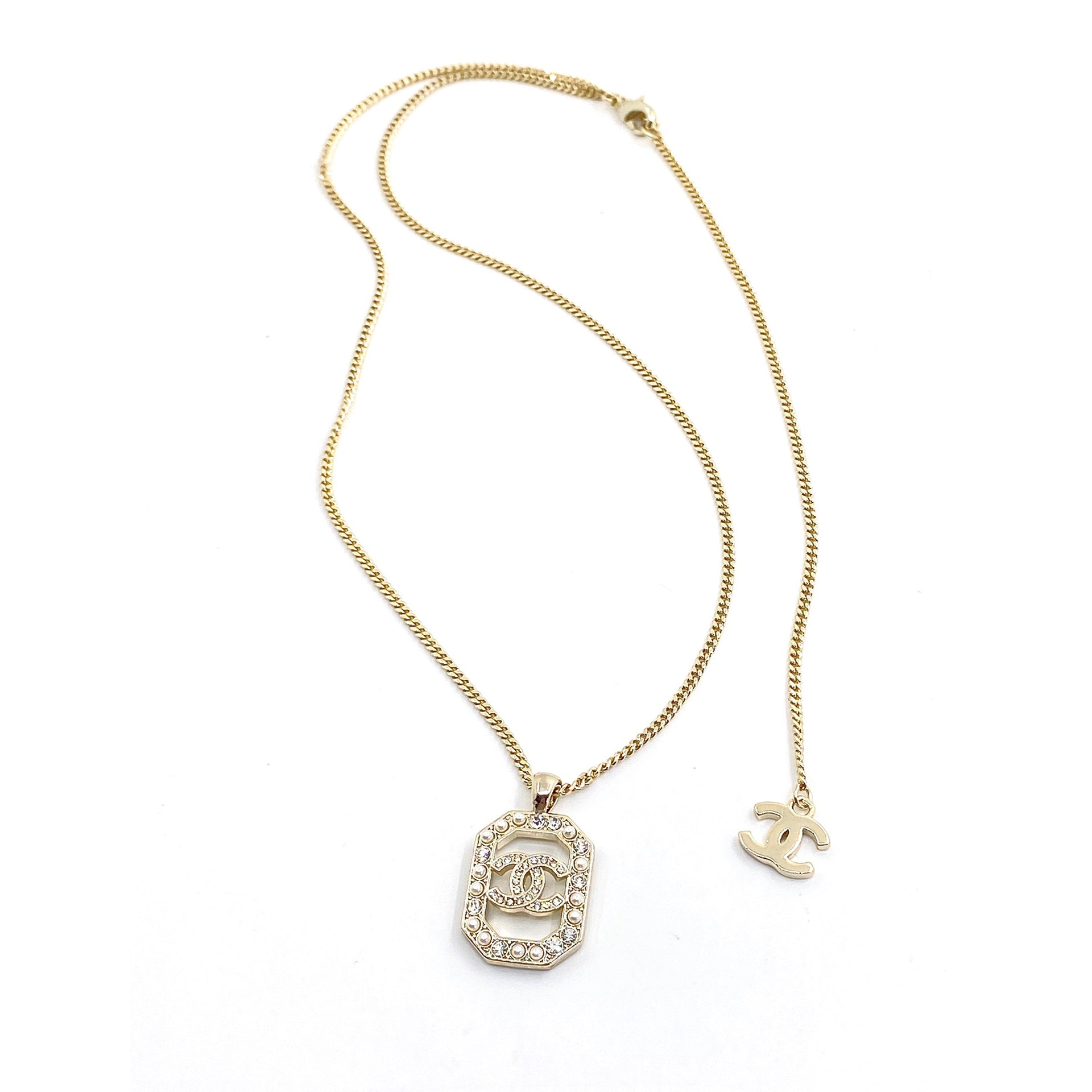 18K  Chanel Perfume Bottle Chain Necklace