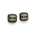 18K  Chanel Square Resin Earrings