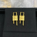 18K Given Lock Gold Earrings