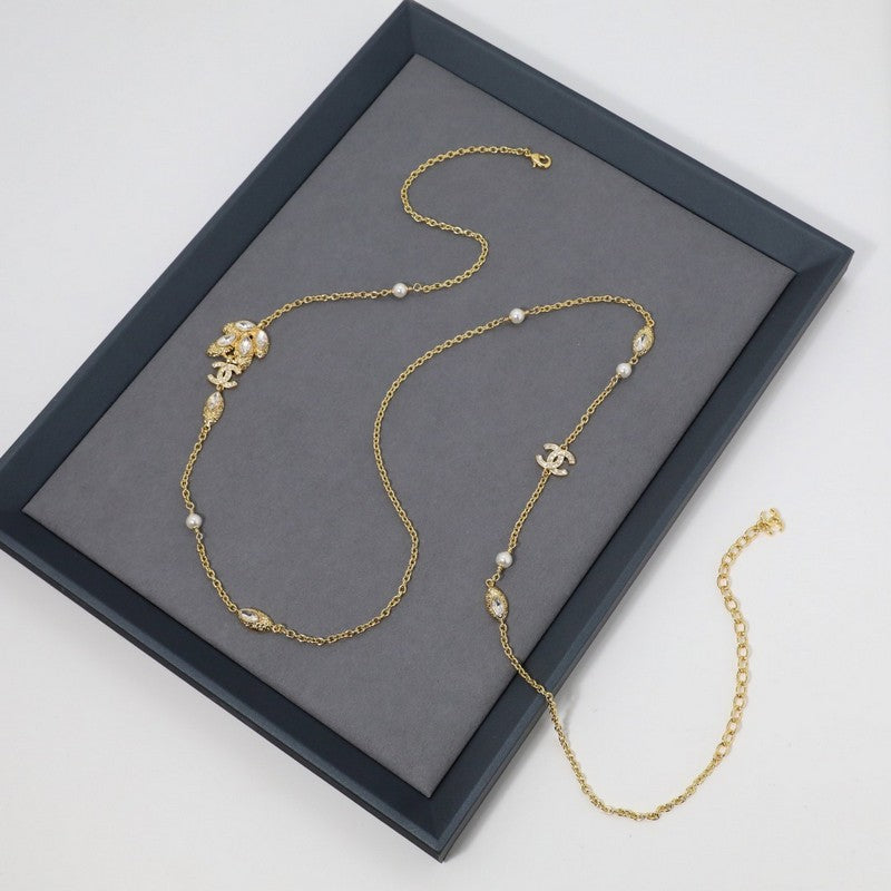 18K  Chanel Vintage Crystal Long Necklace