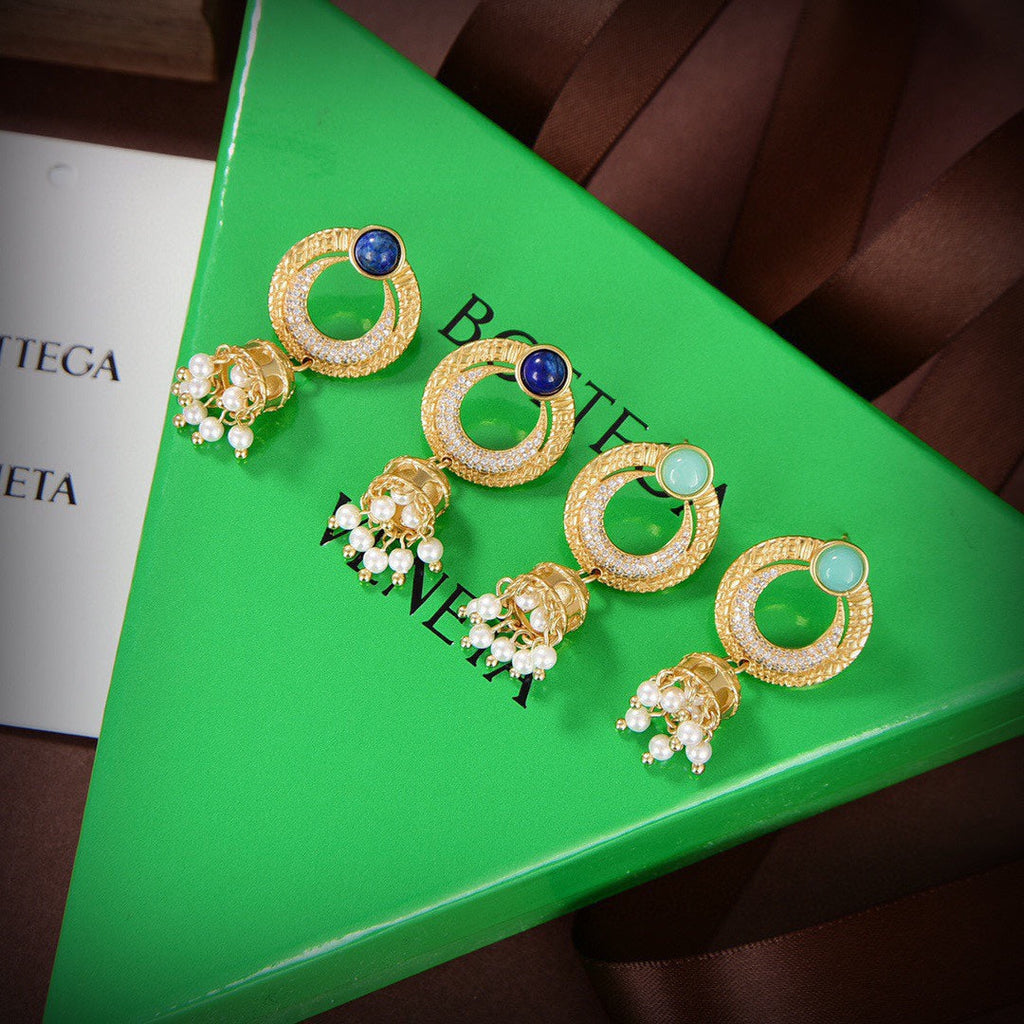 18K BVLGARI Circle Diamonds Earrings