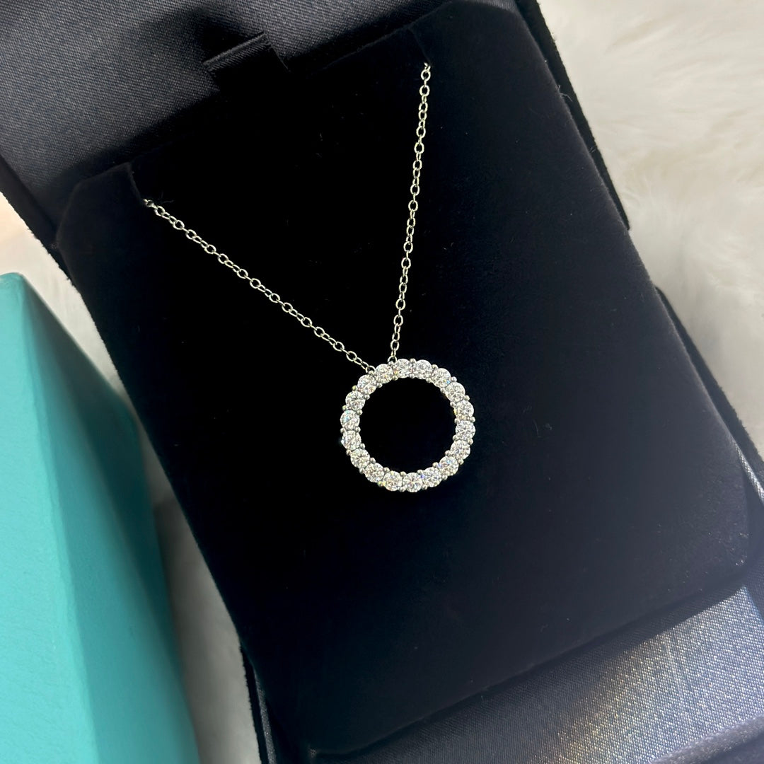 18K Tiffany Circle Diamonds Necklace