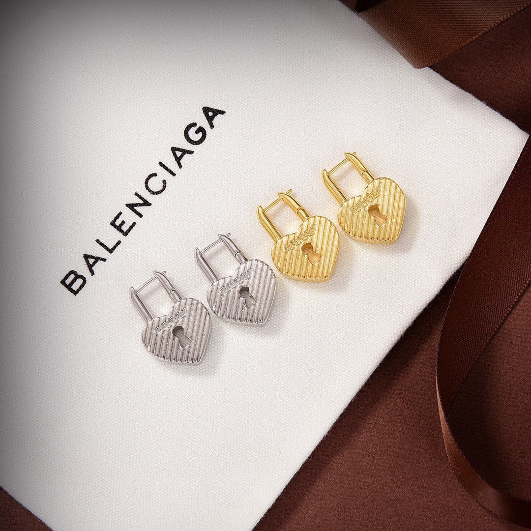 18K Balenciaga Hear Lock Earrings