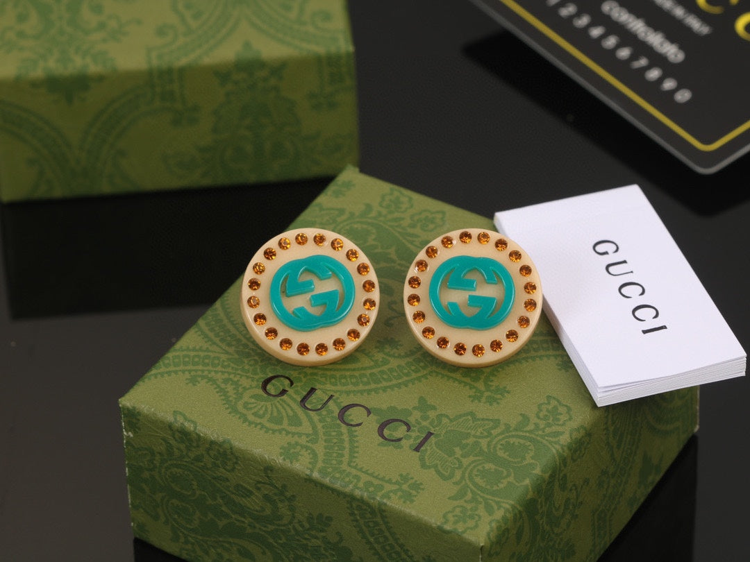 18K Double Gucci Resin Earrings