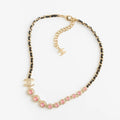 18K  Chanel Pink Crystals Leather Necklace