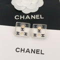18K  Chanel Transparent Resin Earrings