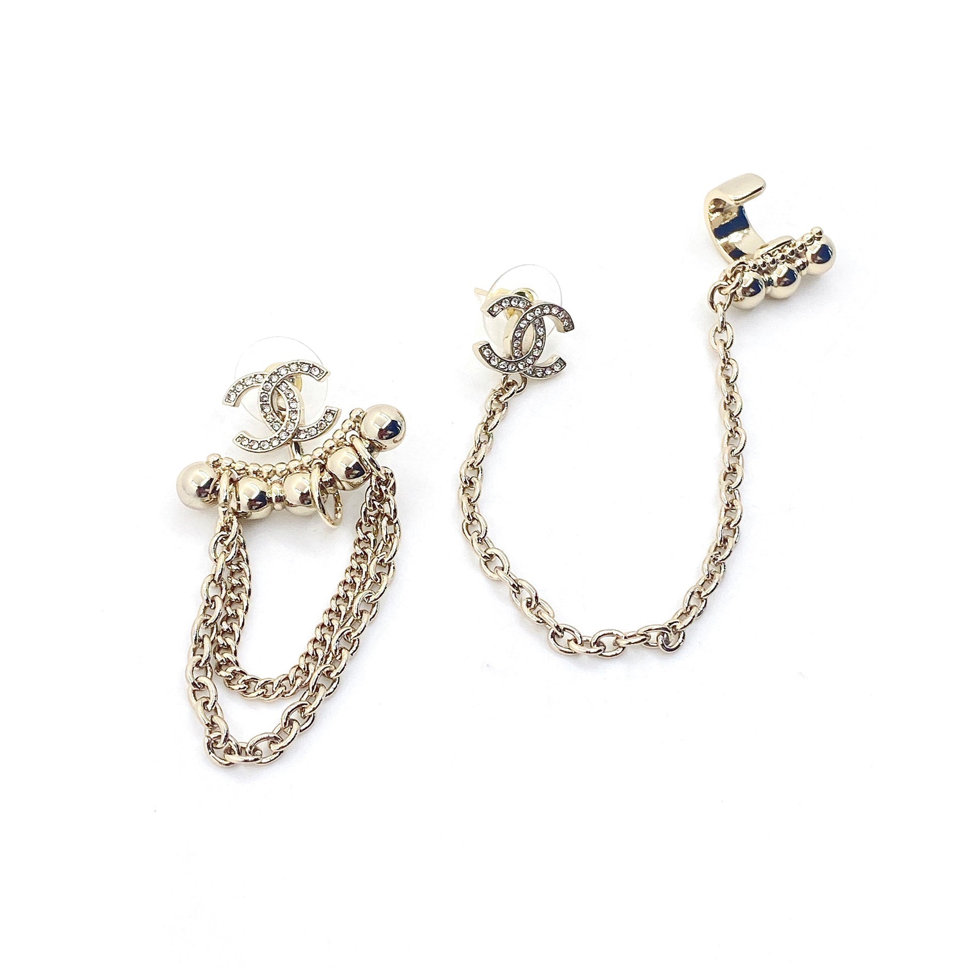 18K  Chanel Chain Earrings