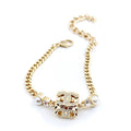 18K  Chanel Square Pearl Chain Necklace