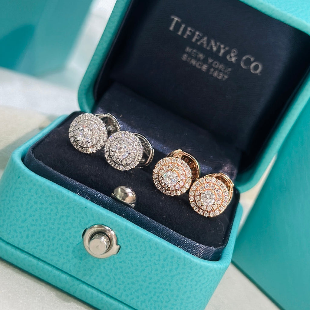 18K Tiffany Soleste Diamonds Rose Gold Earrings