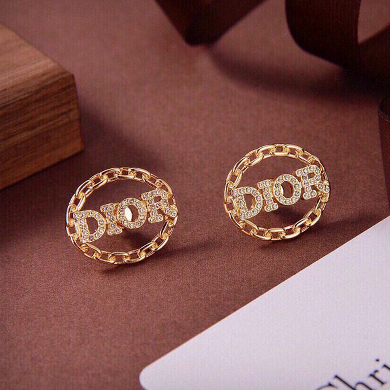 18K Dior Crystal Earrings