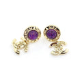 18K  Chanel Purple Crystals Earrings