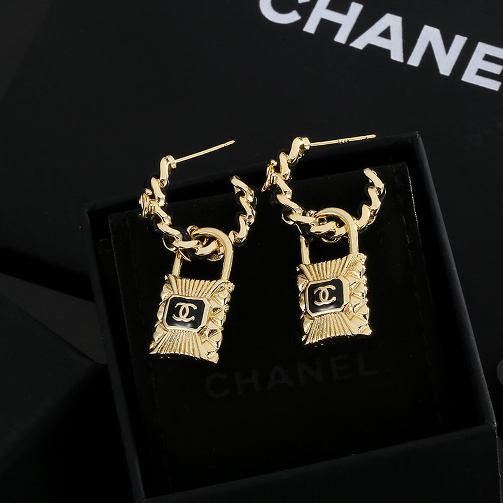18K  Chanel Lock Earrings