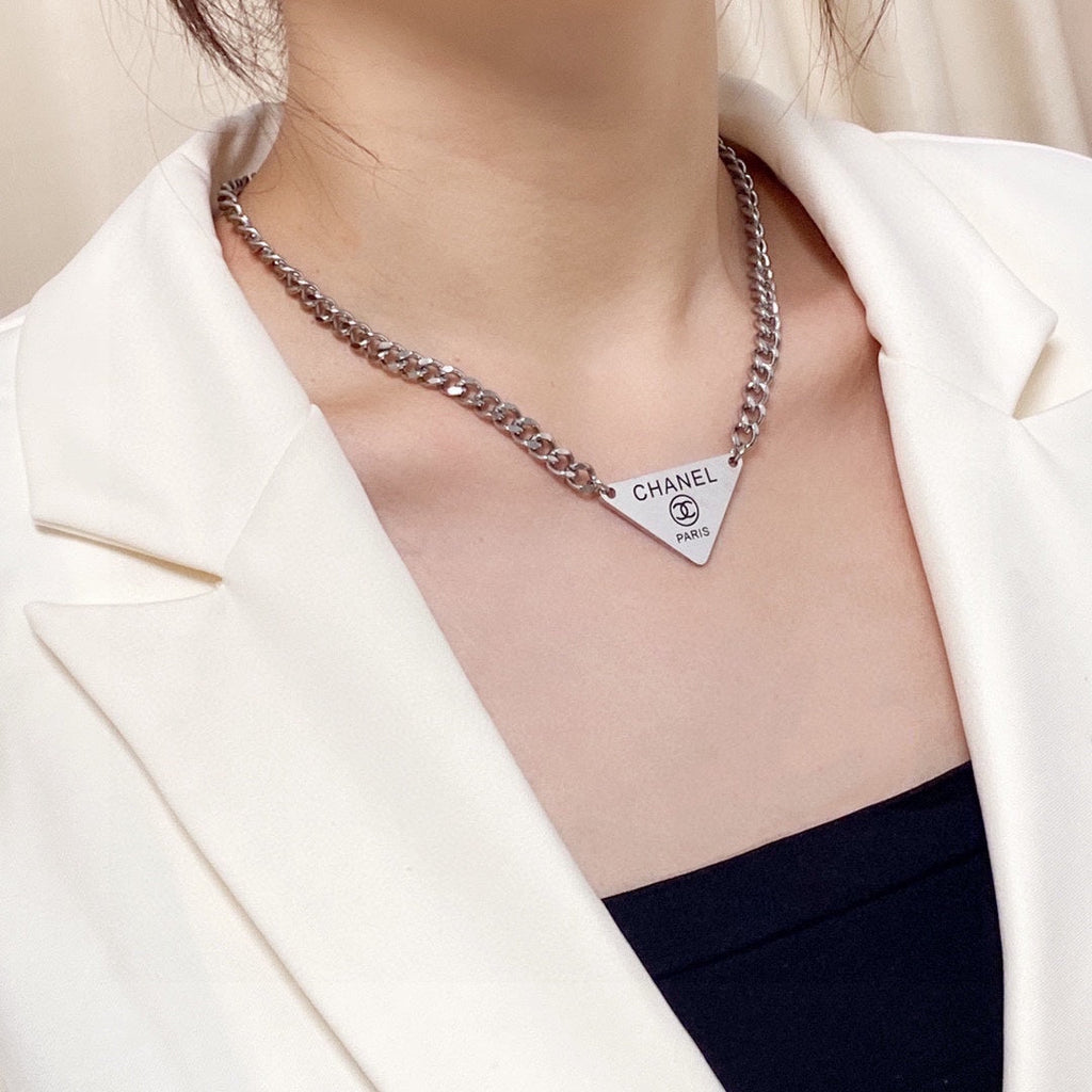 18K  Chanel Triangle Necklace