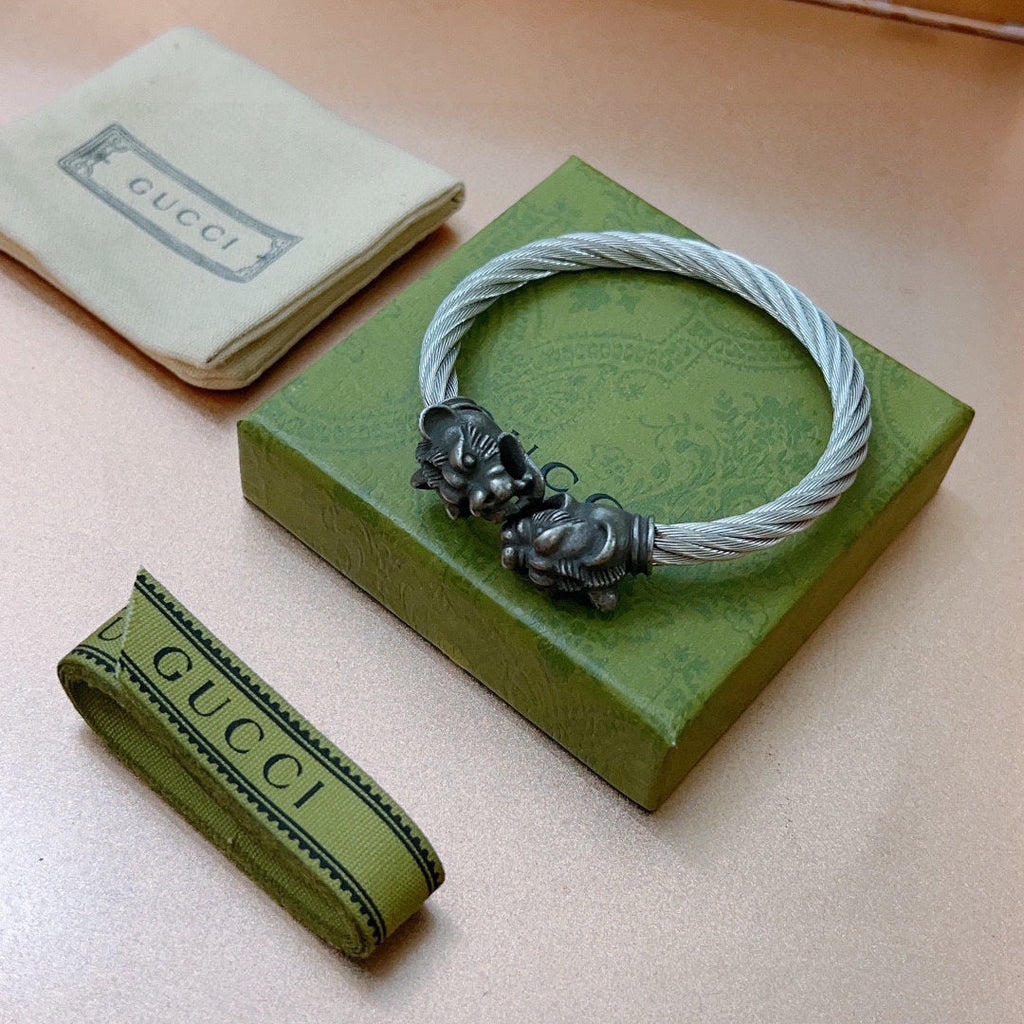 Double Gucci Double Tiger Head Vintage Bracelet