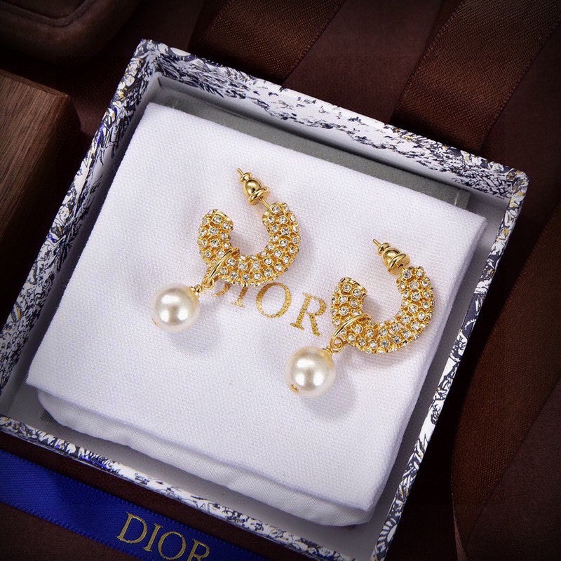 18K Dior Tribales Pave Diamond Earrings