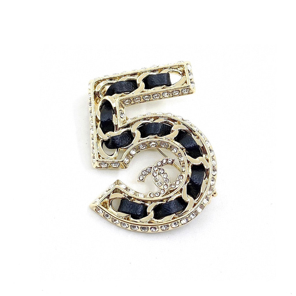 18K  Chanel No.5 Strass Brooch