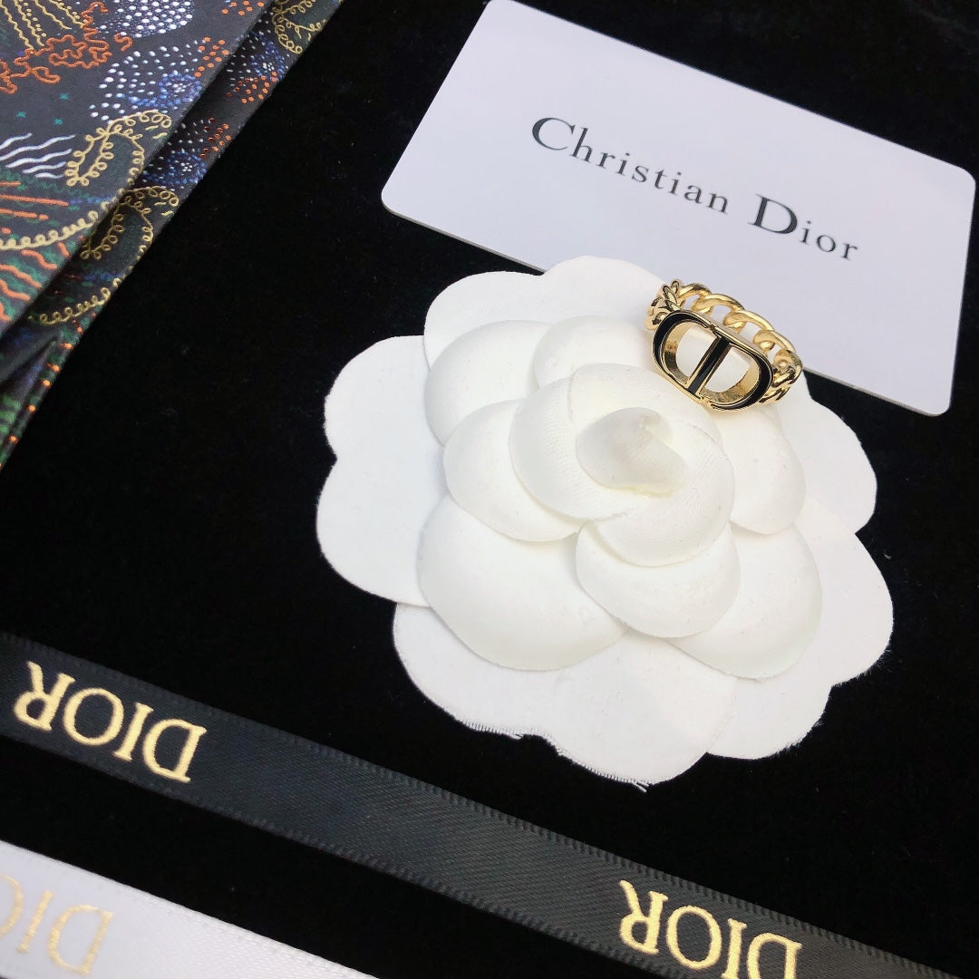 18K Petit Dior Chain Link Ring