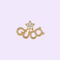18K Double Gucci Script Star Earrings