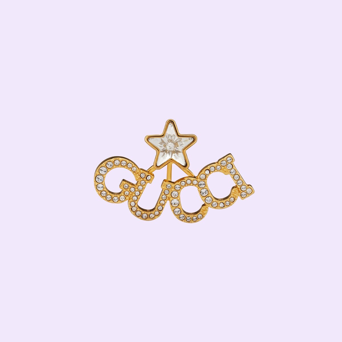18K Double Gucci Script Star Earrings