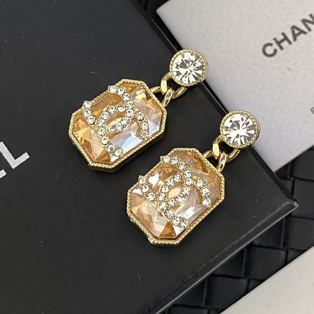 18K  Chanel Crystals Earrings