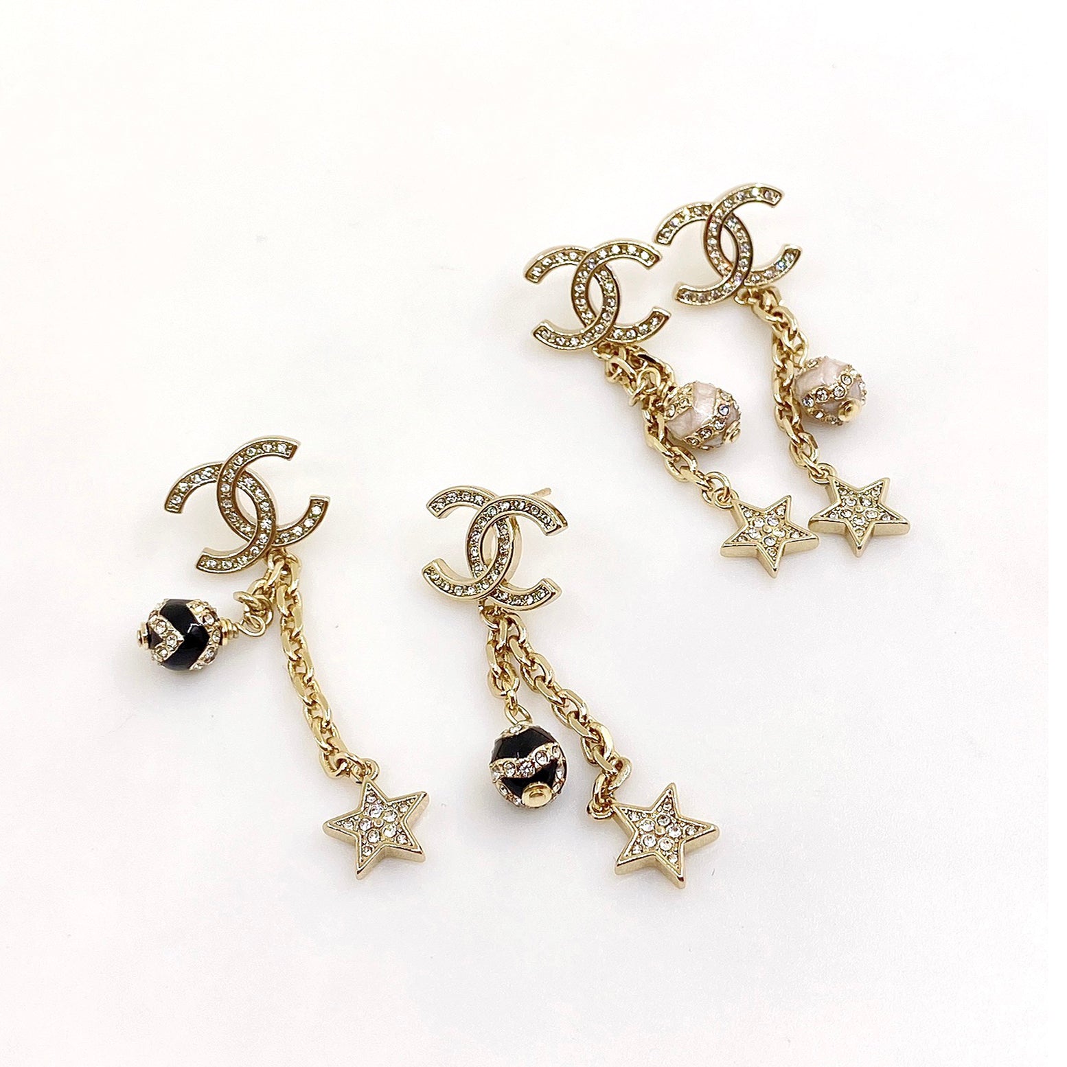 18K  Chanel Star Pearls Earrings